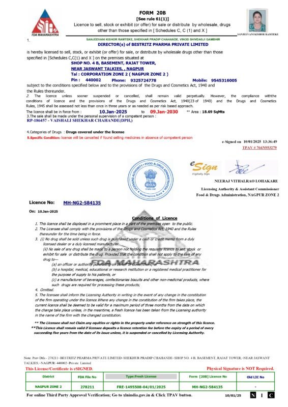 form 20 B bestritz pharma pvt ltd_page-0001